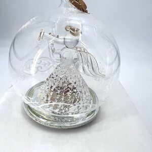 Sorelle Christmas Light Up Color Change Angel Glass Globe Ornament With Battery
